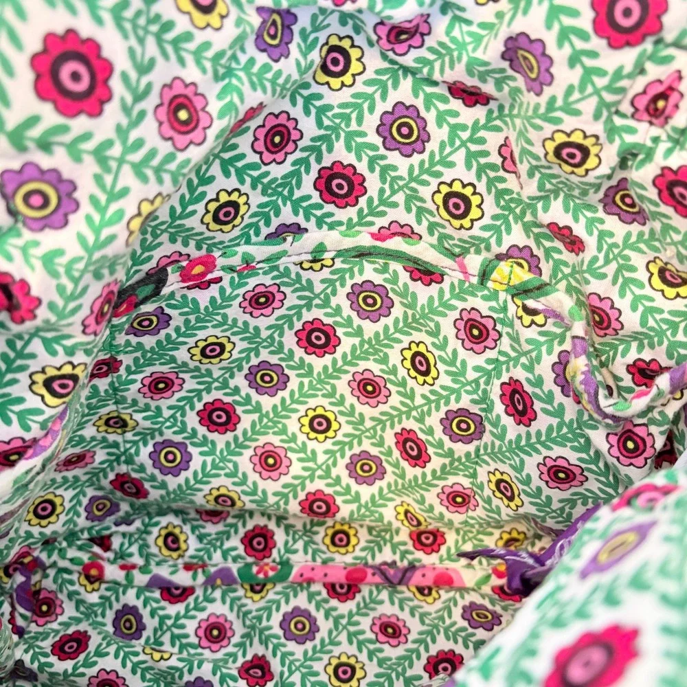 Vera Bradley Quilted Tote Bag Cotton Top Handle Purse Retired Print Viva La Vera